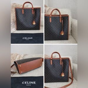 Celine Cabas Black and Brown Tote